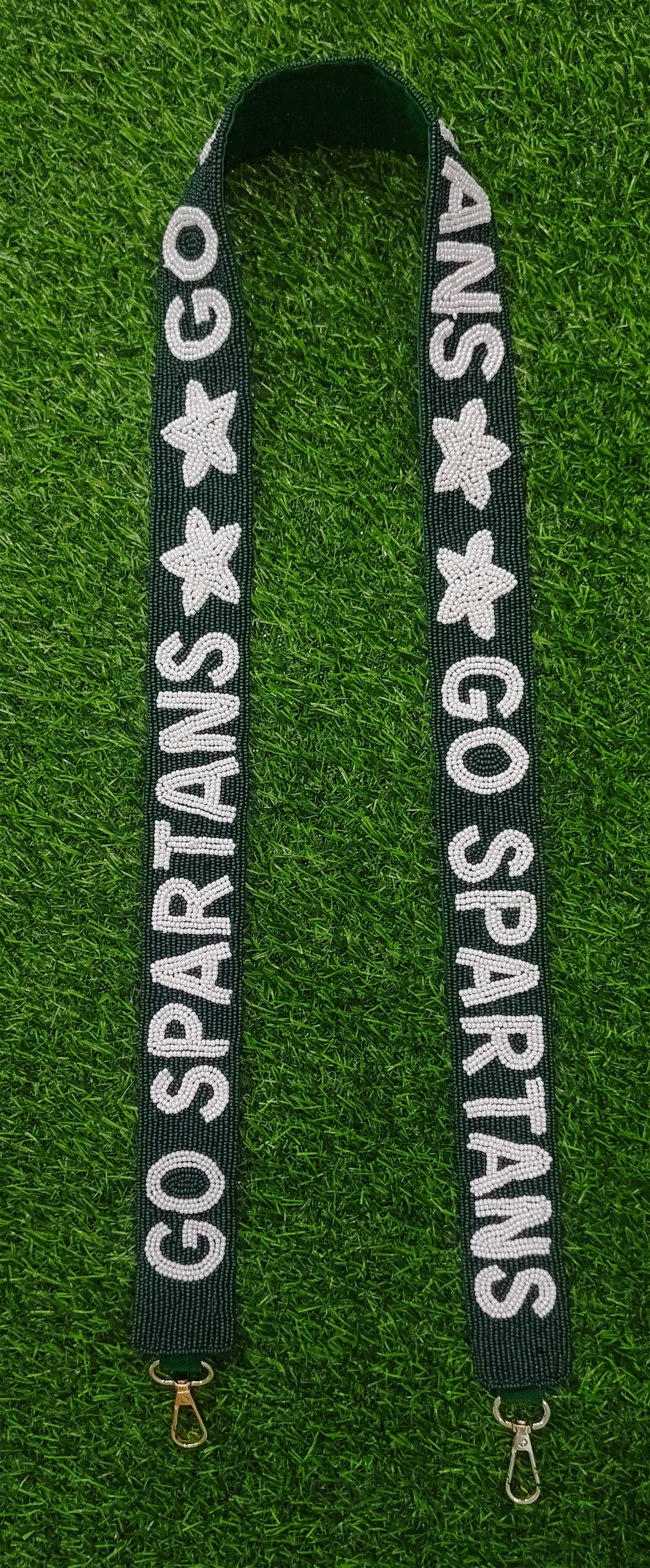 Custom Beaded Purse Straps – PONY UP, FEATHERS UP, CRUSHED IT, ELDER EMO, EMILY’S VERSION, GO SPARTANS, SHINEE, and TDC DAIMONDS (47" Long, 1.5" Wide)