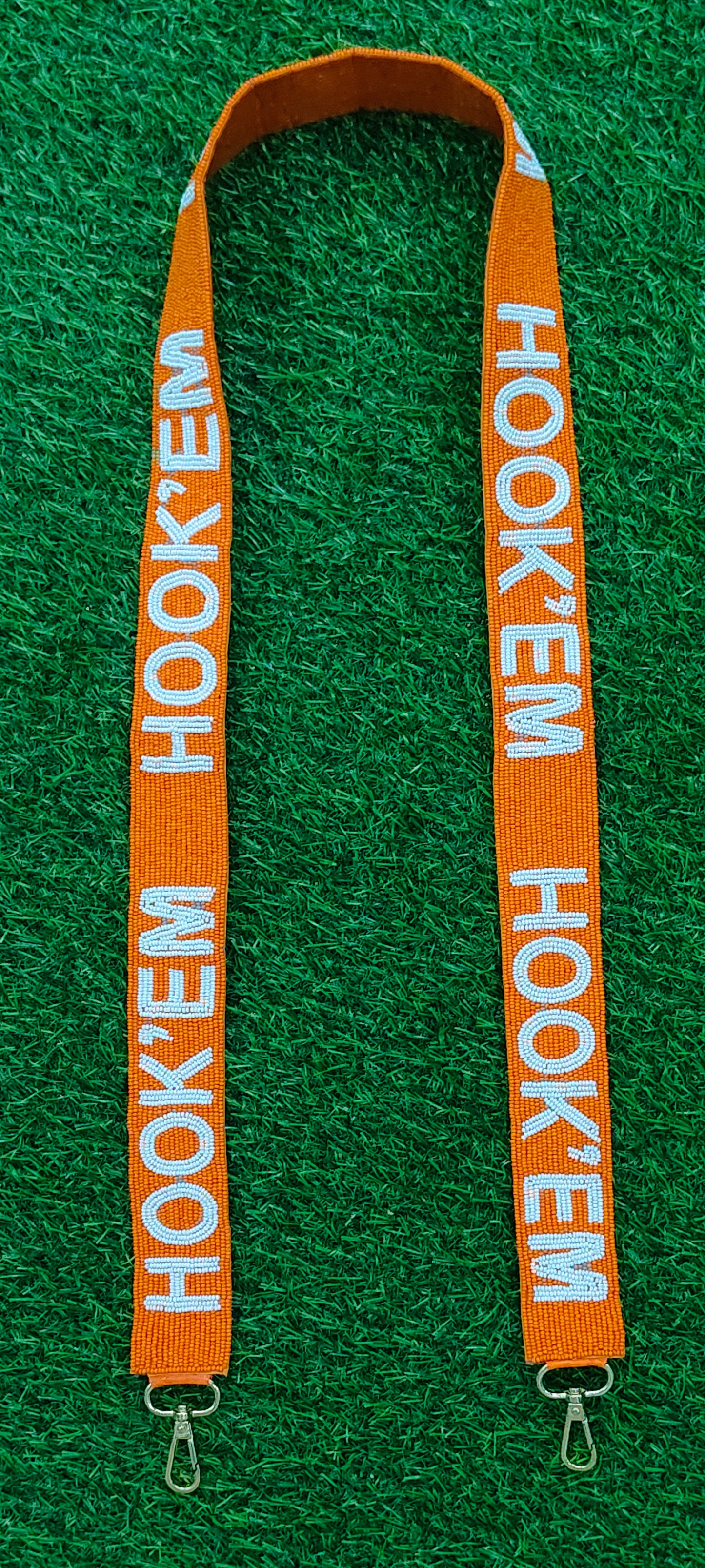47-Inch Beaded Purse Straps - SMU, GO BRONCOS, SHILOH SAINTS, GOPACK, JSU TIGERS, HOOK'EM, BULLDOGS, TCU CHEER MOM - 1.5 Inches Wide