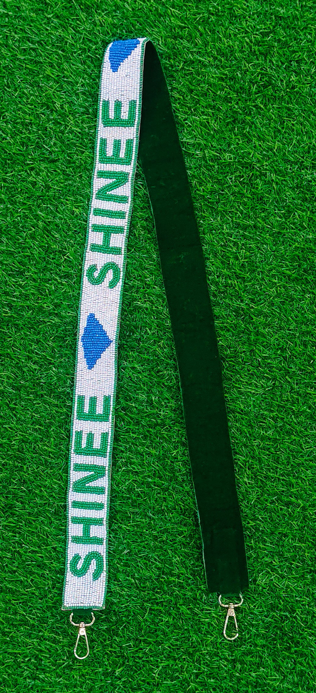 Custom Beaded Purse Straps – PONY UP, FEATHERS UP, CRUSHED IT, ELDER EMO, EMILY’S VERSION, GO SPARTANS, SHINEE, and TDC DAIMONDS (47" Long, 1.5" Wide)
