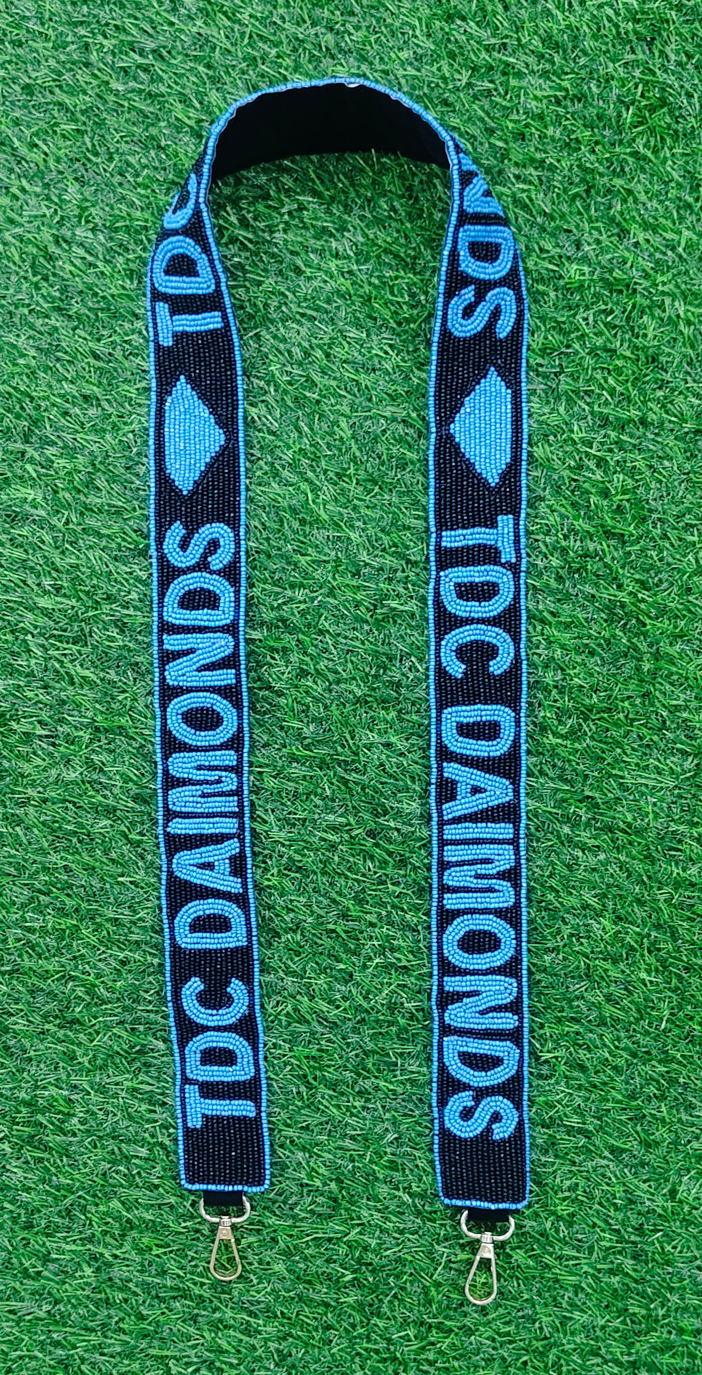 Custom Beaded Purse Straps – PONY UP, FEATHERS UP, CRUSHED IT, ELDER EMO, EMILY’S VERSION, GO SPARTANS, SHINEE, and TDC DAIMONDS (47" Long, 1.5" Wide)