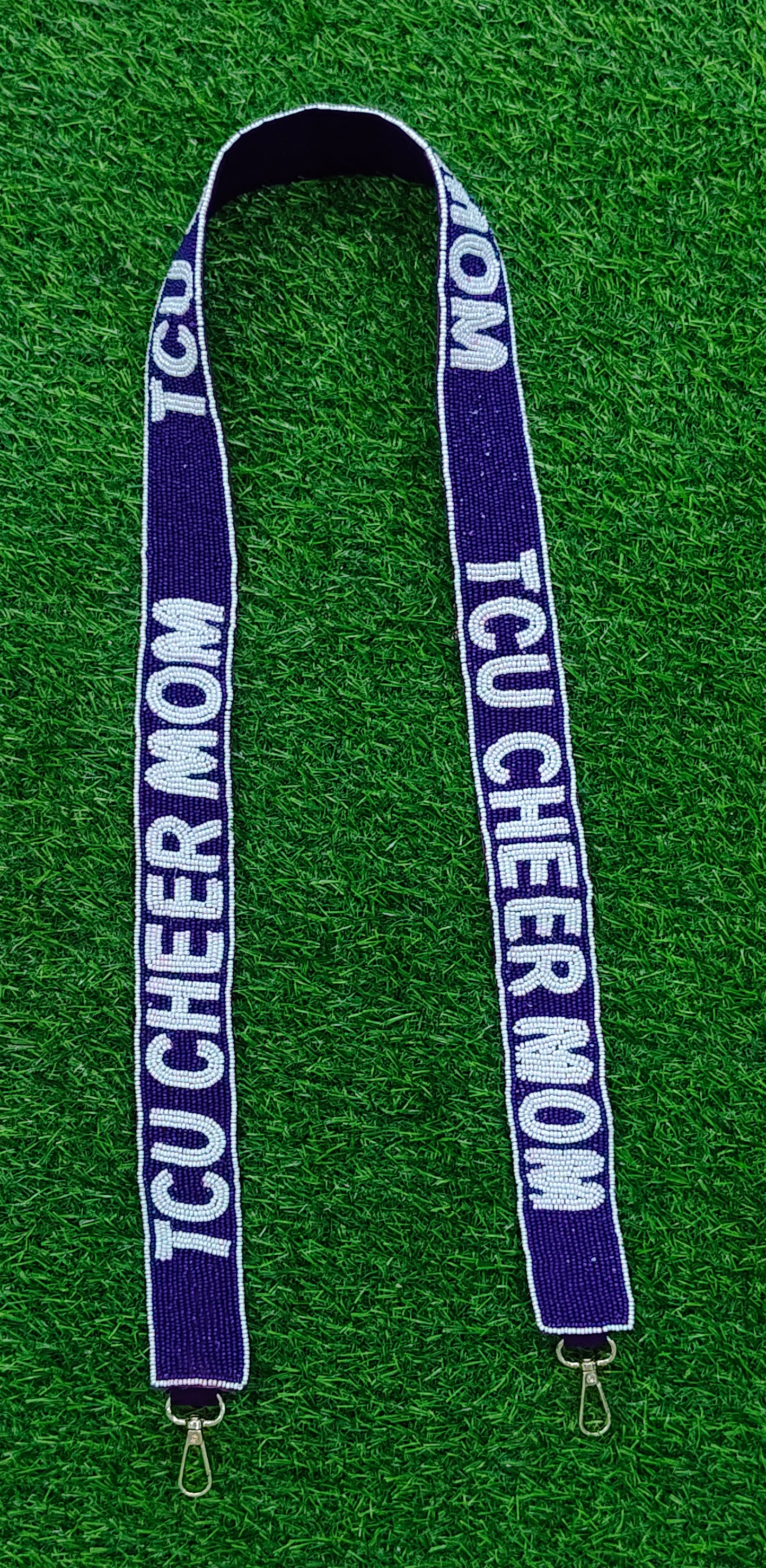 47-Inch Beaded Purse Straps - SMU, GO BRONCOS, SHILOH SAINTS, GOPACK, JSU TIGERS, HOOK'EM, BULLDOGS, TCU CHEER MOM - 1.5 Inches Wide
