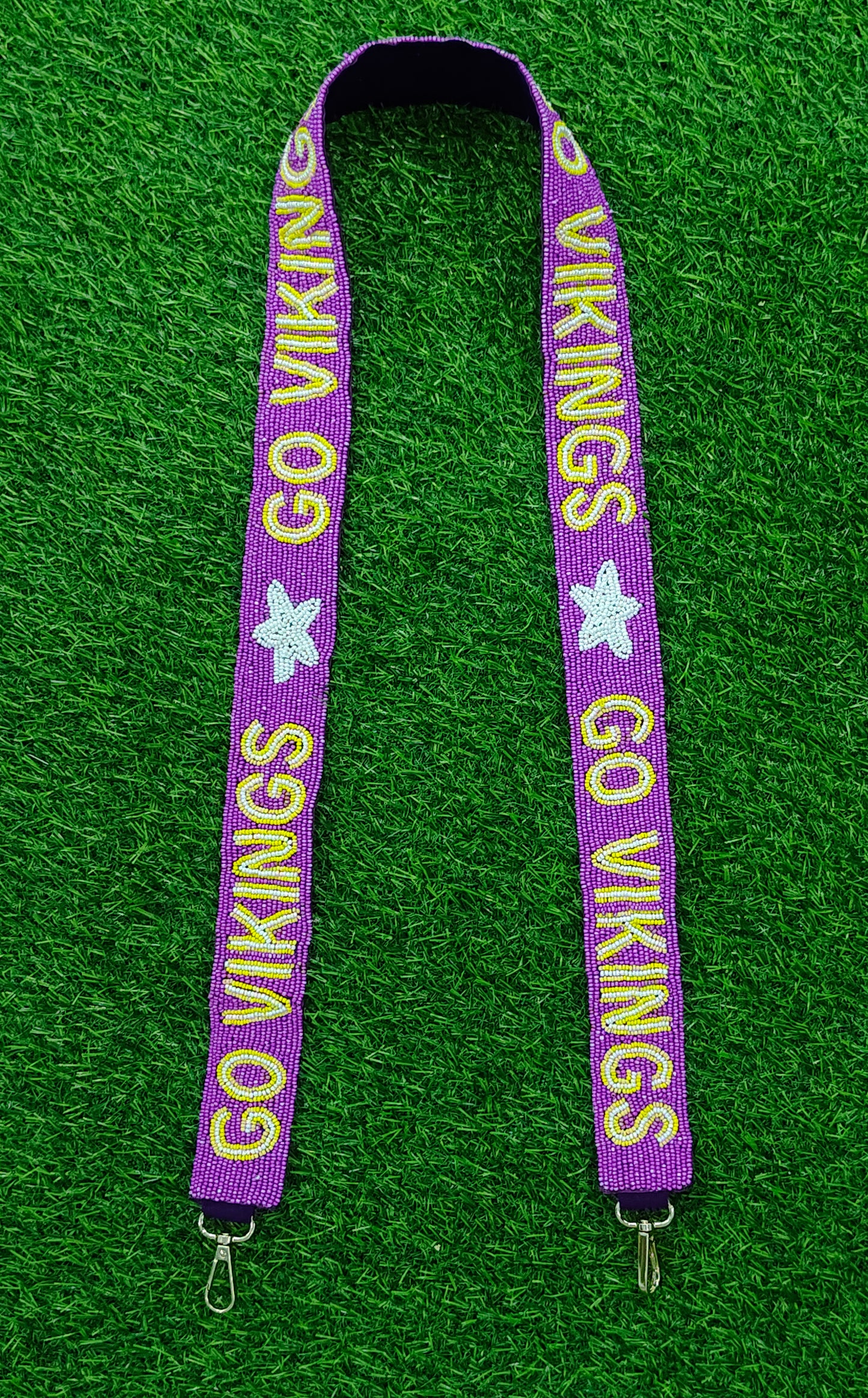 Game Day Beaded Purse Straps – Auburn Tigers, Baylor, On Wisconsin, Murray State, Wildcats, Fordham Rams, Bayside, Go Vikings – 47 Inches Long, 1.5 Inches Wide