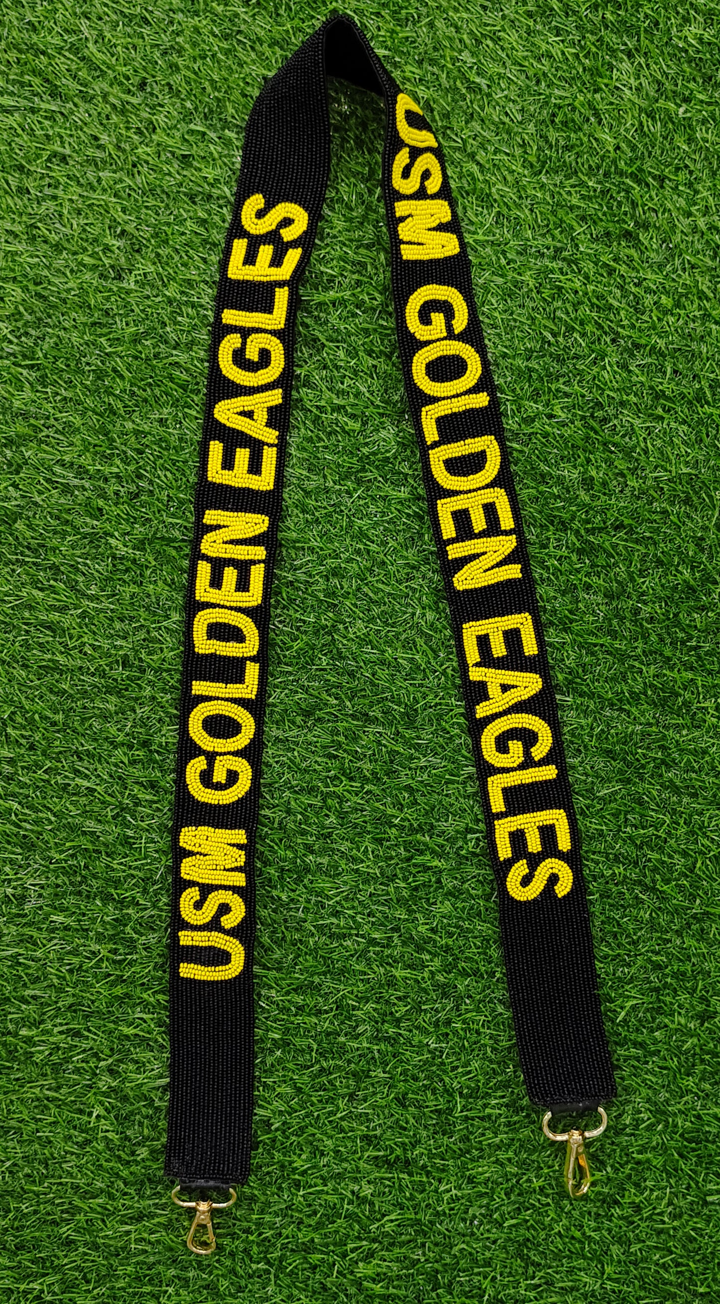 Beaded Purse Straps – Alabama, Kansas Jayhawks, USM Golden Eagles, Texas Longhorns, Miami Hurricanes, Creighton Bluejays, Alabama State Hornets