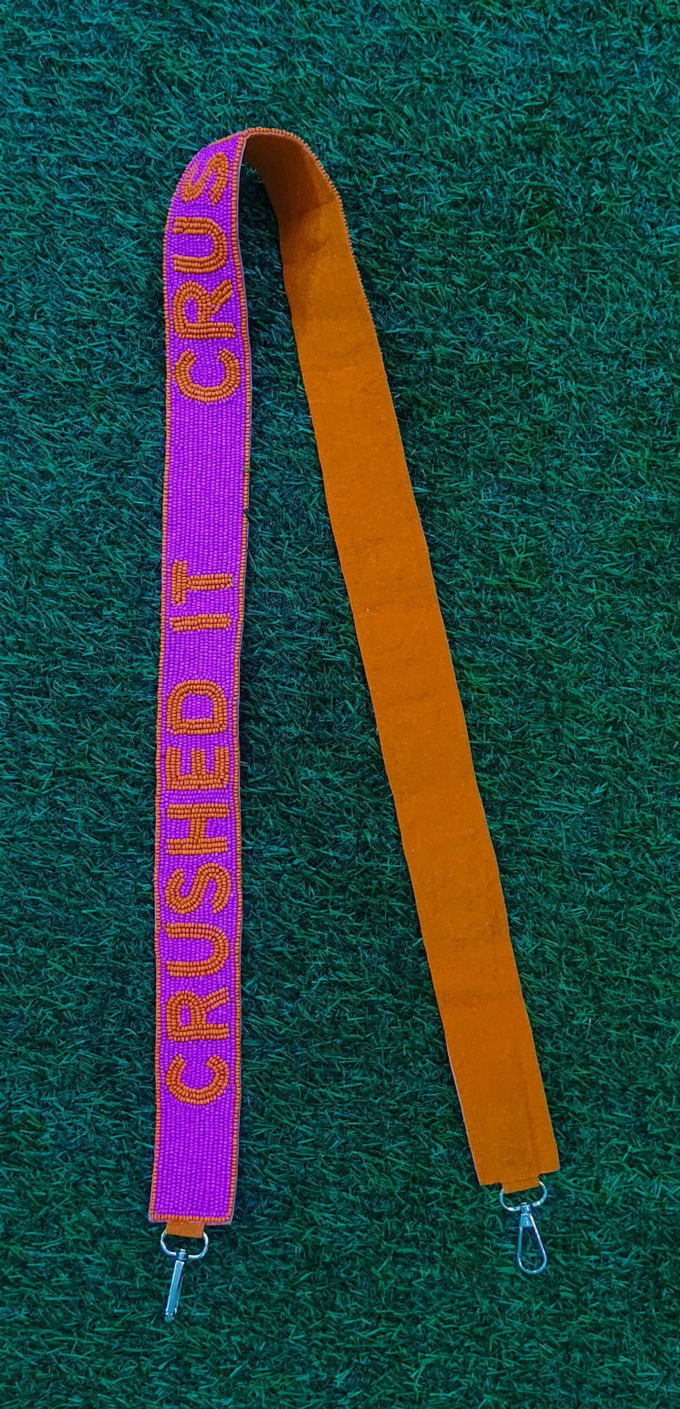 Custom Beaded Purse Straps – PONY UP, FEATHERS UP, CRUSHED IT, ELDER EMO, EMILY’S VERSION, GO SPARTANS, SHINEE, and TDC DAIMONDS (47" Long, 1.5" Wide)
