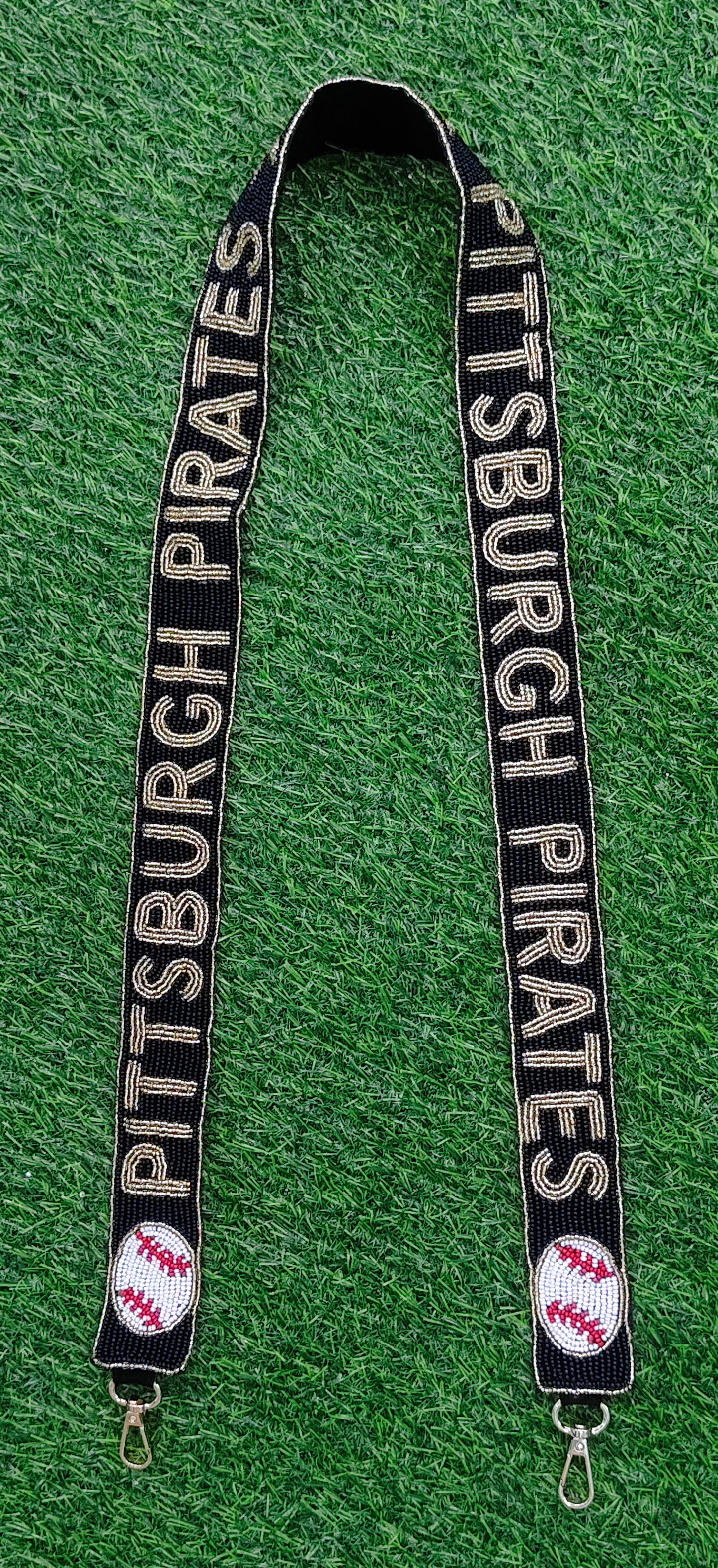 Beaded Purse Straps – Go Braves, Tennessee, Go Frogs, Pittsburgh Pirates, K-State, Alabama, Roll Tide (47" x 1.5")
