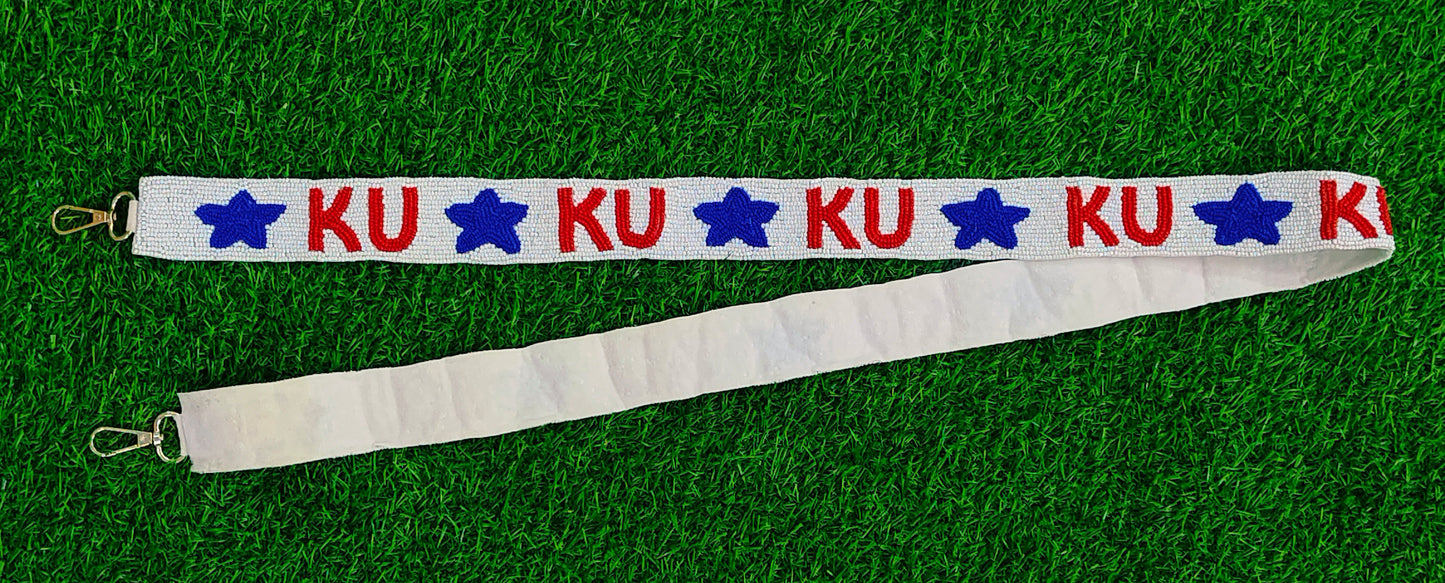 Beaded Purse Straps – ROLL PARDS, TEXAS RANGERS, NYR, SAINTS, GO PREDS, BOW UP, KU, RISE UP Bag Straps