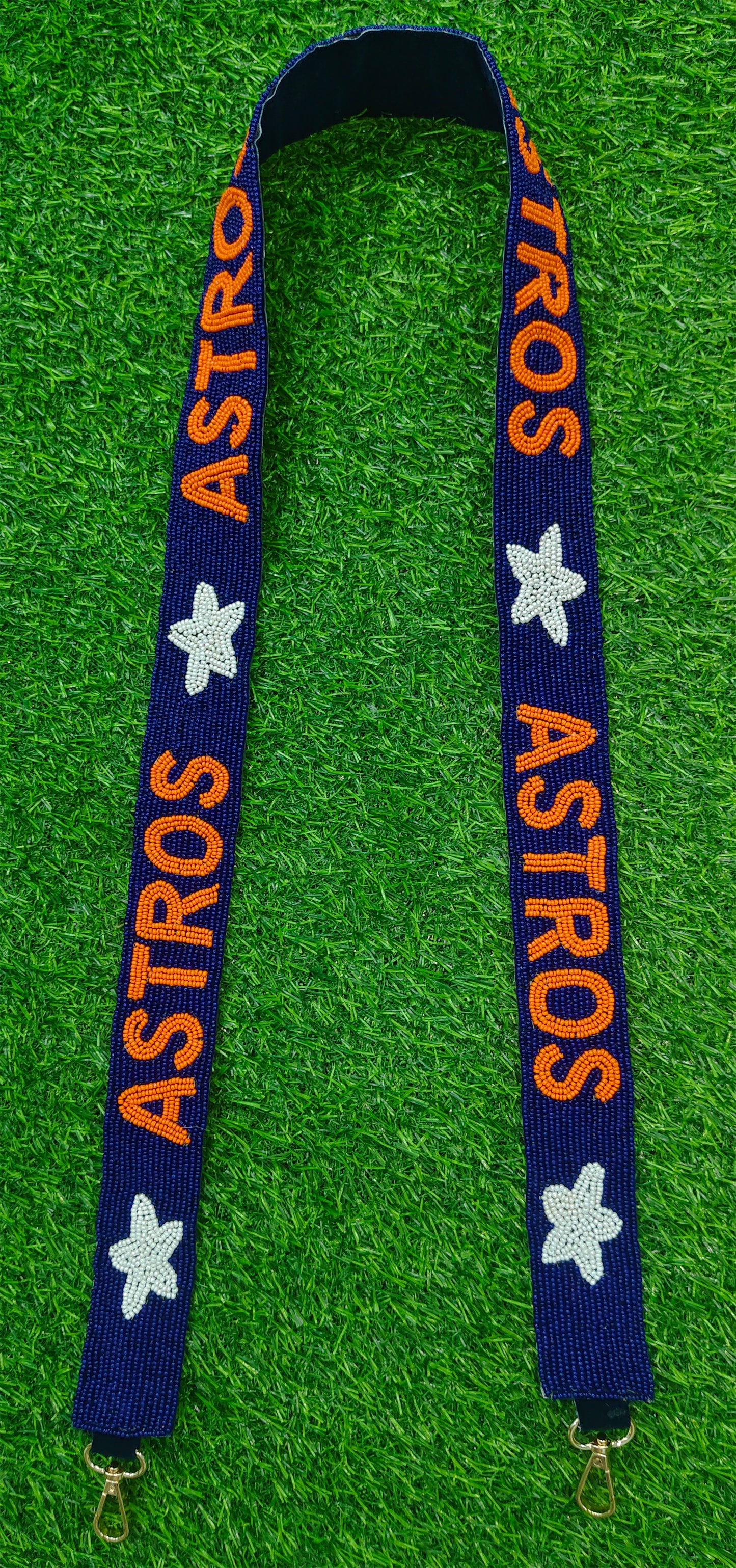 Beaded Purse Strap – "Who Dat," "Who Dey," "Go Vols," "Hook 'Em Horns," "Houston Astros" – 47" Long, 1.5" Wide