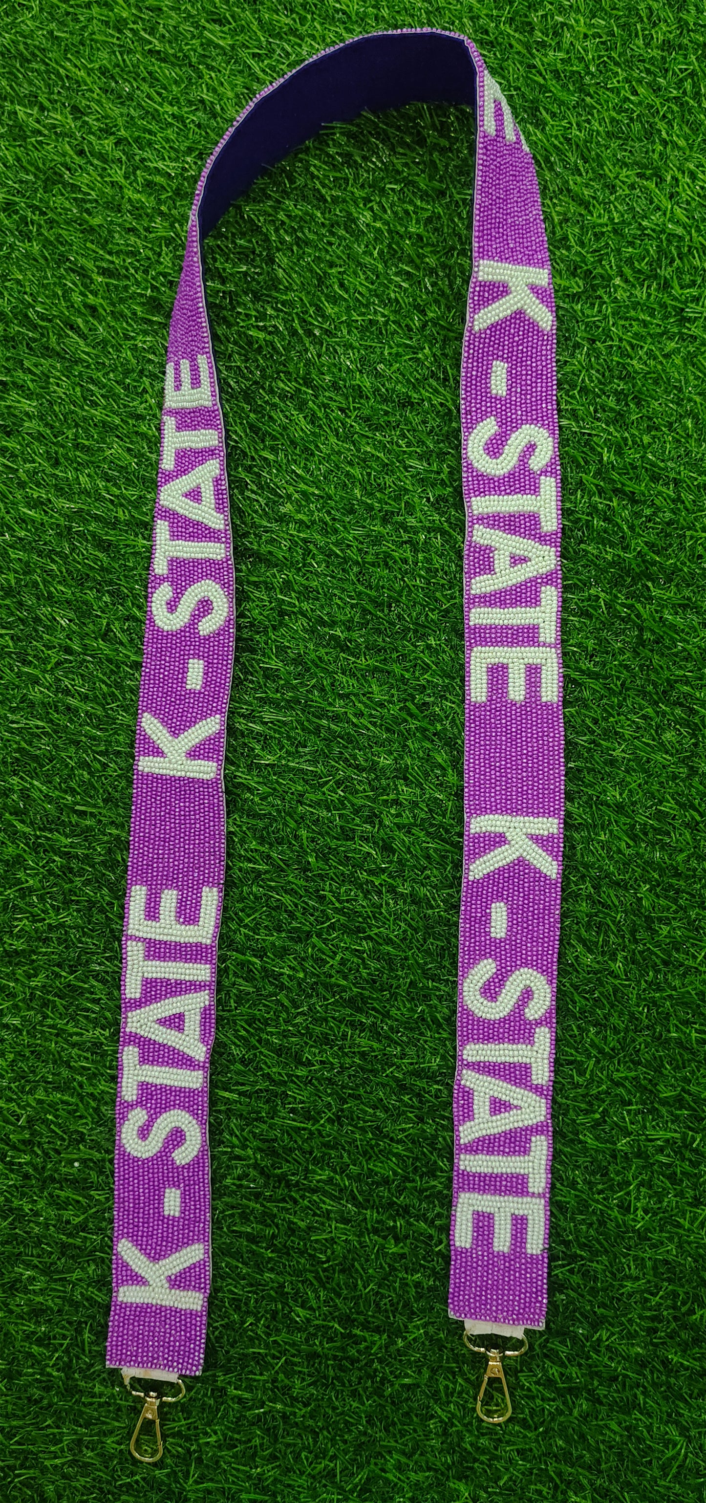 Beaded Purse Straps – Go Braves, Tennessee, Go Frogs, Pittsburgh Pirates, K-State, Alabama, Roll Tide (47" x 1.5")