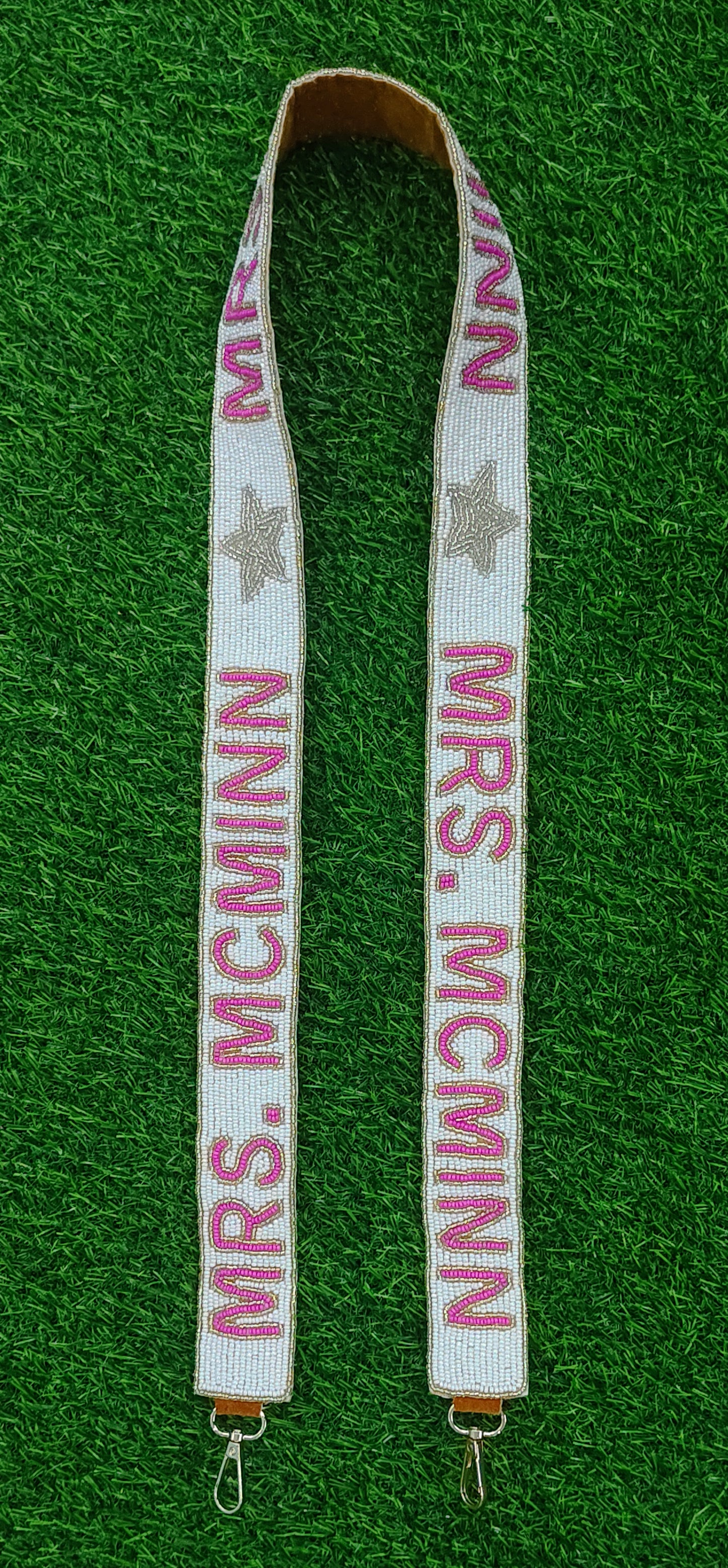 Beaded Purse Straps – GKB | ESPN, LXXXVI INTERNATIONAL RICE FESTIVAL QUEEN, MRS. MCMINN, GO CAMDEN, DODD #24, MICKEY & CO., and Heart & Floral Design (47" Long, 1.5" Wide)
