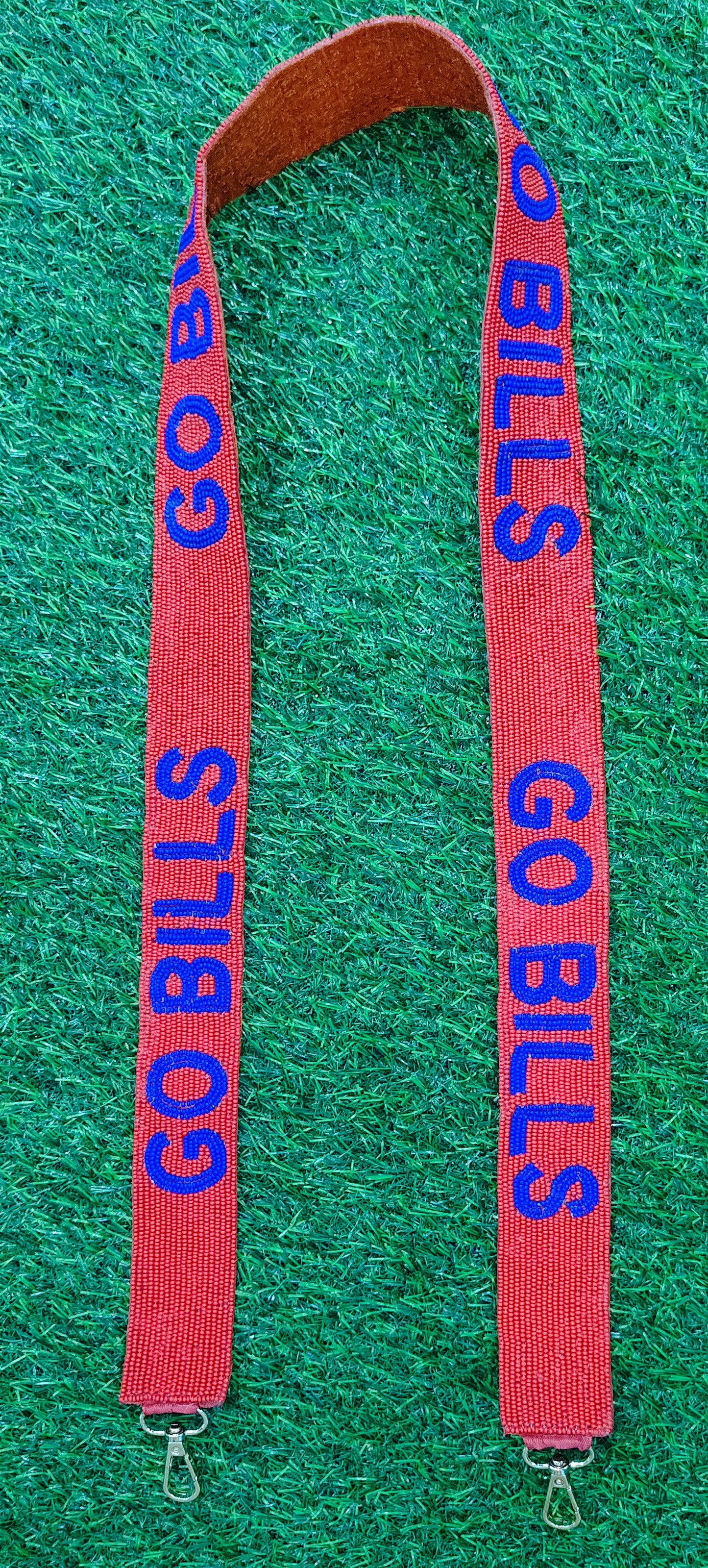 Game Day Beaded Purse Strap – Go Bills, Go Hawks, Swing Your Sword, Da Bears, TCU, Wreck ‘Em Tech, Miami Dolphins, and Longhorns – 47 Inches Long and 1.5 Inches Wide