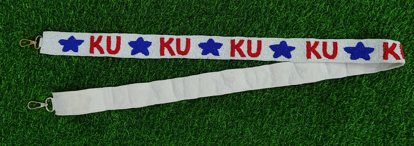 Beaded Purse Straps – ROLL PARDS, TEXAS RANGERS, NYR, SAINTS, GO PREDS, BOW UP, KU, RISE UP Bag Straps