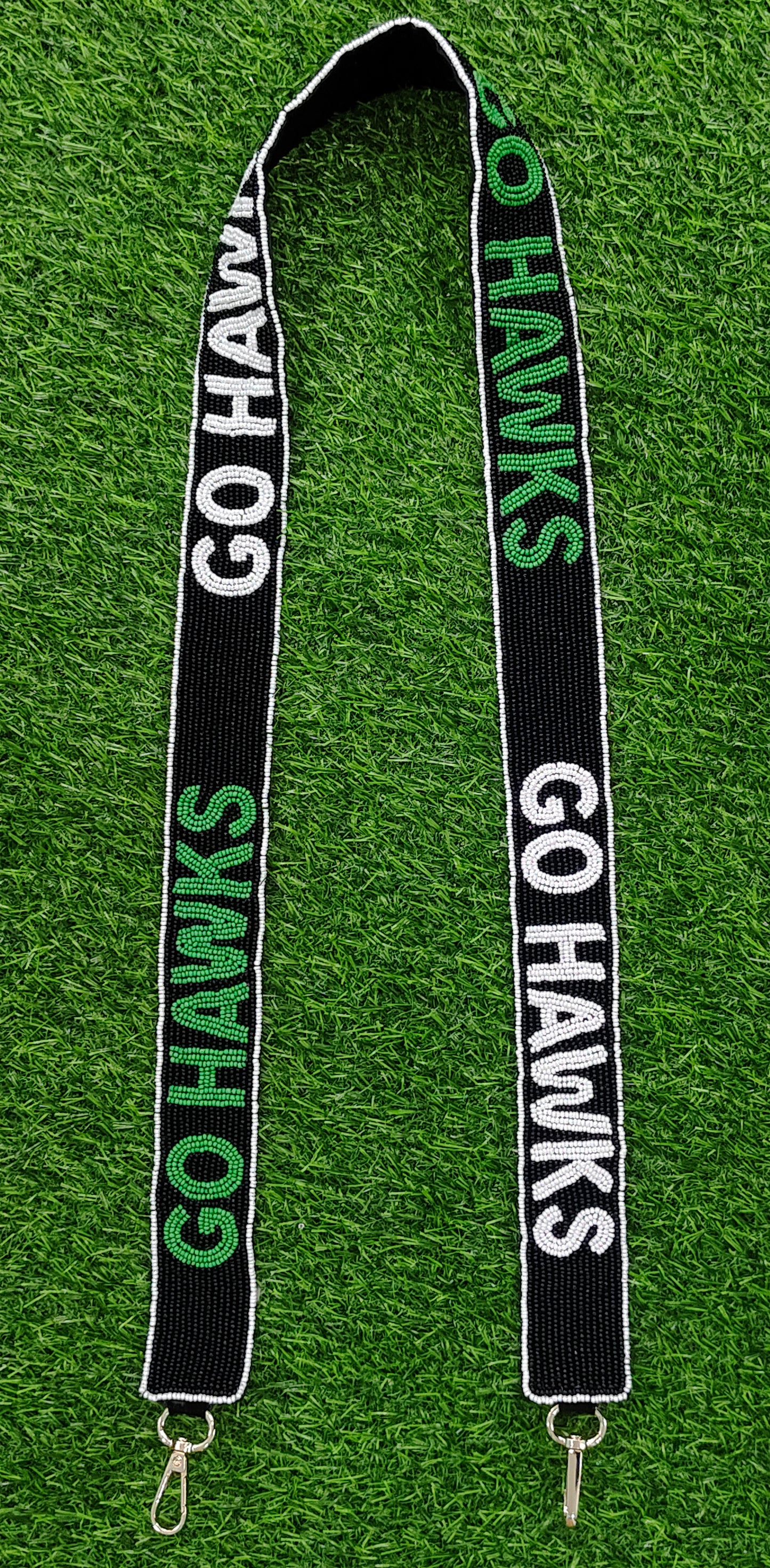 Game Day Beaded Purse Strap – Go Bills, Go Hawks, Swing Your Sword, Da Bears, TCU, Wreck ‘Em Tech, Miami Dolphins, and Longhorns – 47 Inches Long and 1.5 Inches Wide