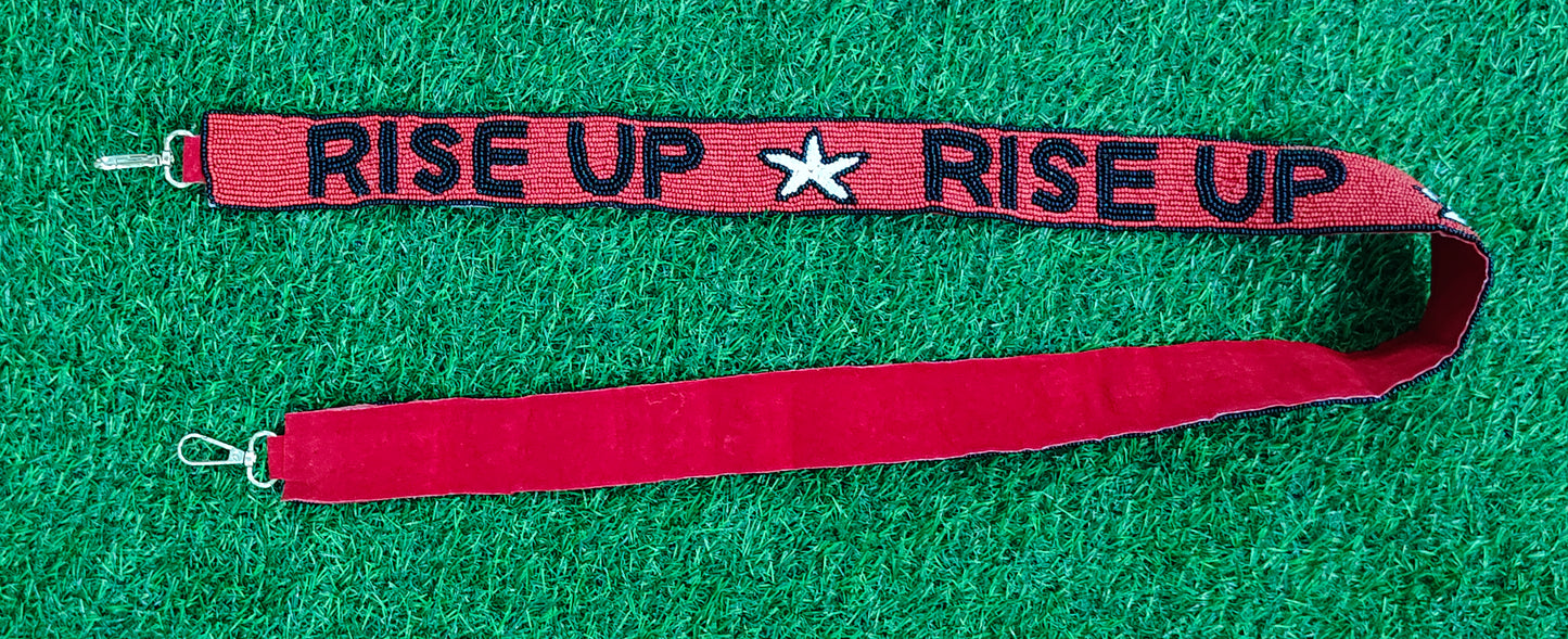 Beaded Purse Straps – ROLL PARDS, TEXAS RANGERS, NYR, SAINTS, GO PREDS, BOW UP, KU, RISE UP Bag Straps