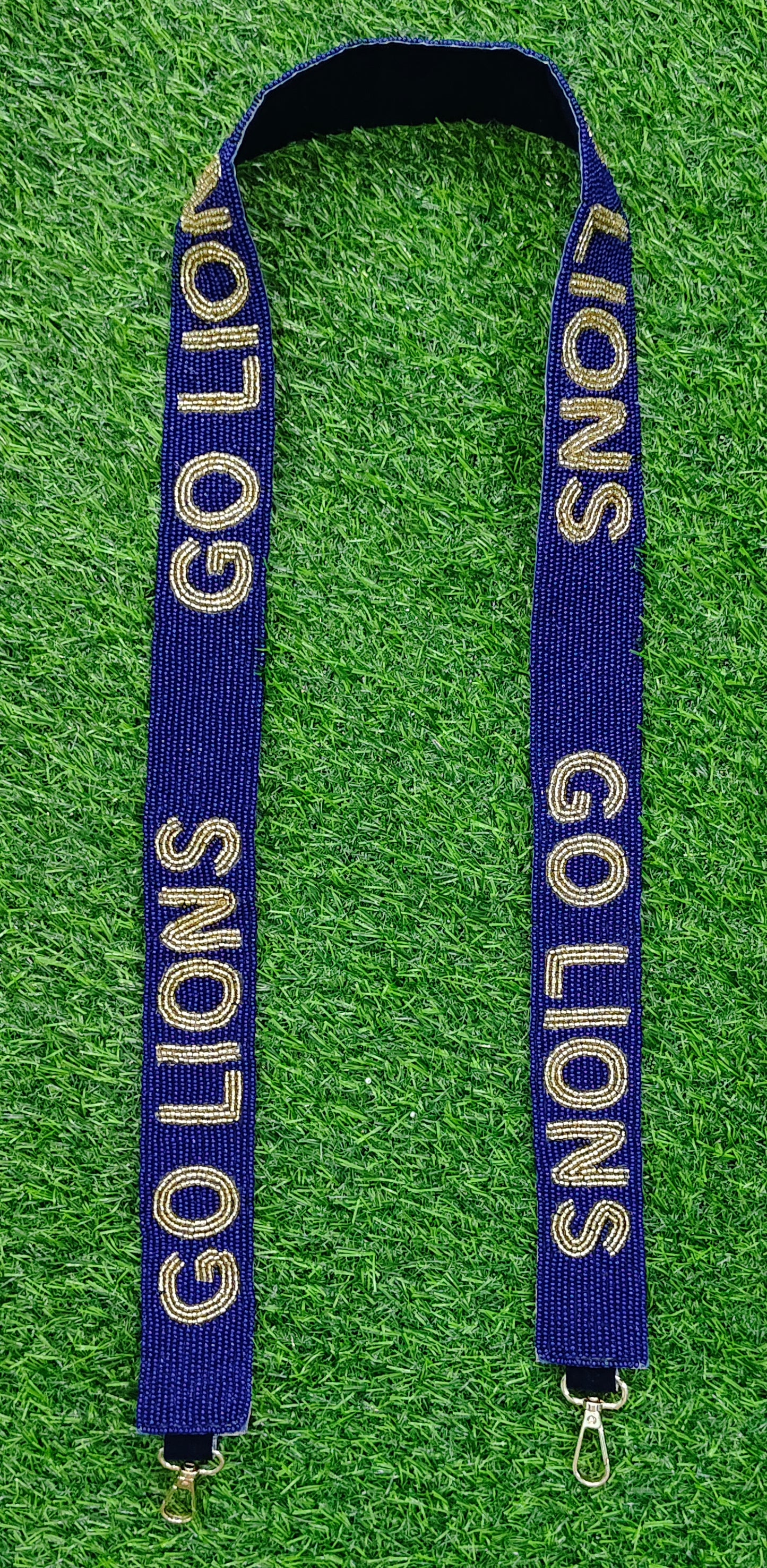 Beaded Purse Strap – "Go Irish," "Go Celtics," "Titan Up," "Saint Louis," "Go Kiwi," "Go Lions," "CheerForce," and "We Are Penn State!" Designs