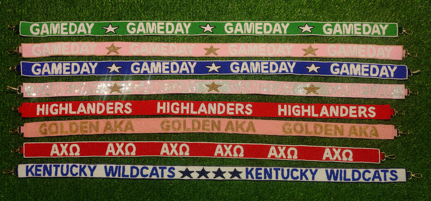 Beaded Purse Straps – GAMEDAY, HIGHLANDERS, GOLDEN AKA, AXΩ, KENTUCKY WILDCATS Bag Straps