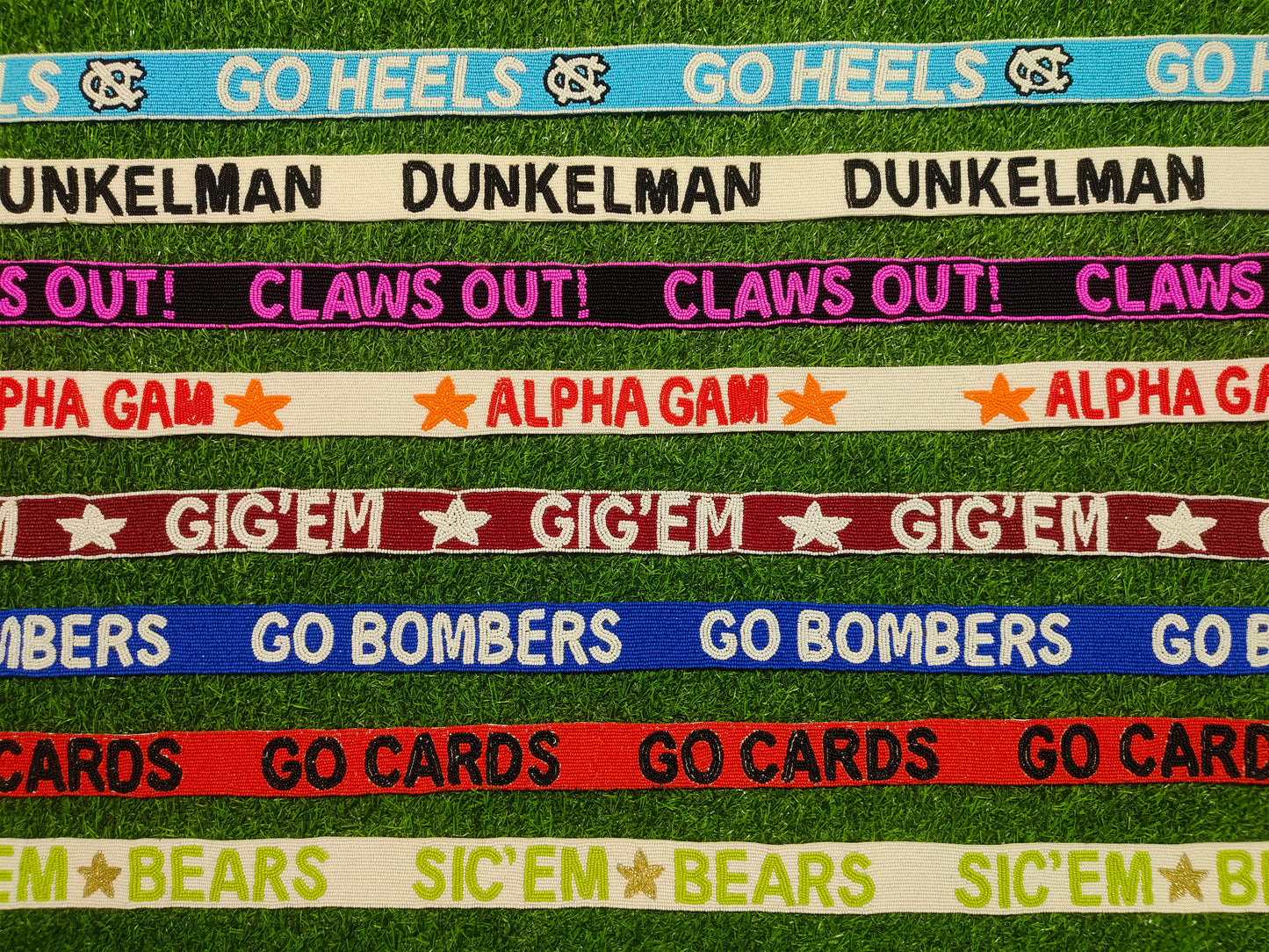 Beaded Purse Straps – GO HEELS, DUNKELMAN, CLAWS OUT!, ALPHA GAM, GIG'EM, GO BOMBERS, GO CARDS, SIC'EM BEARS Shoulder Straps