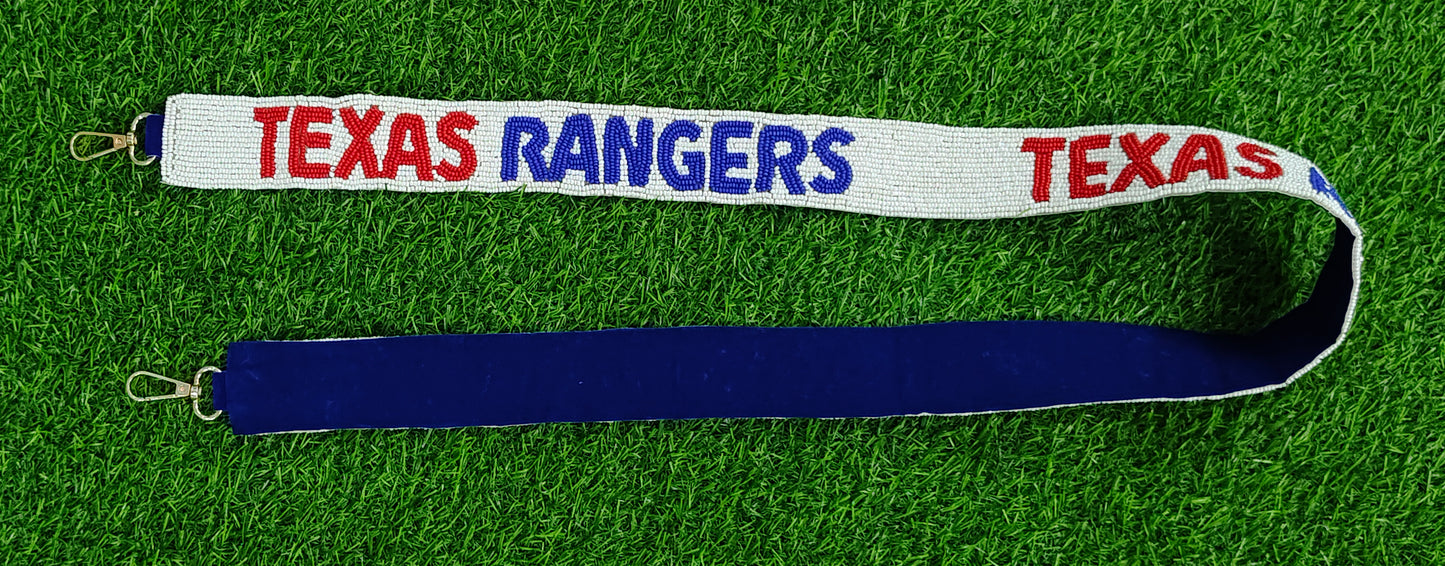 Beaded Purse Straps – ROLL PARDS, TEXAS RANGERS, NYR, SAINTS, GO PREDS, BOW UP, KU, RISE UP Bag Straps