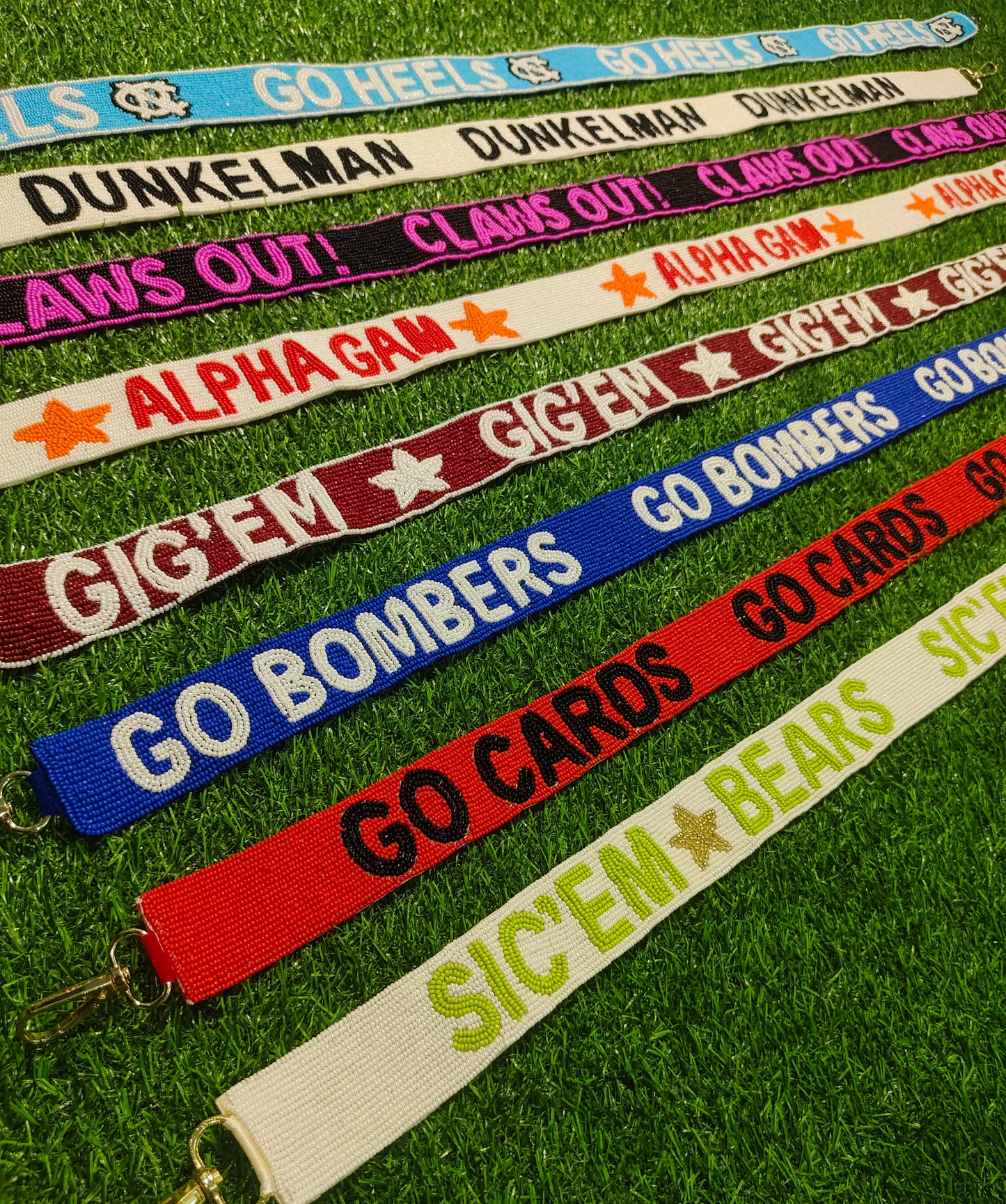 Beaded Purse Straps – GO HEELS, DUNKELMAN, CLAWS OUT!, ALPHA GAM, GIG'EM, GO BOMBERS, GO CARDS, SIC'EM BEARS Shoulder Straps