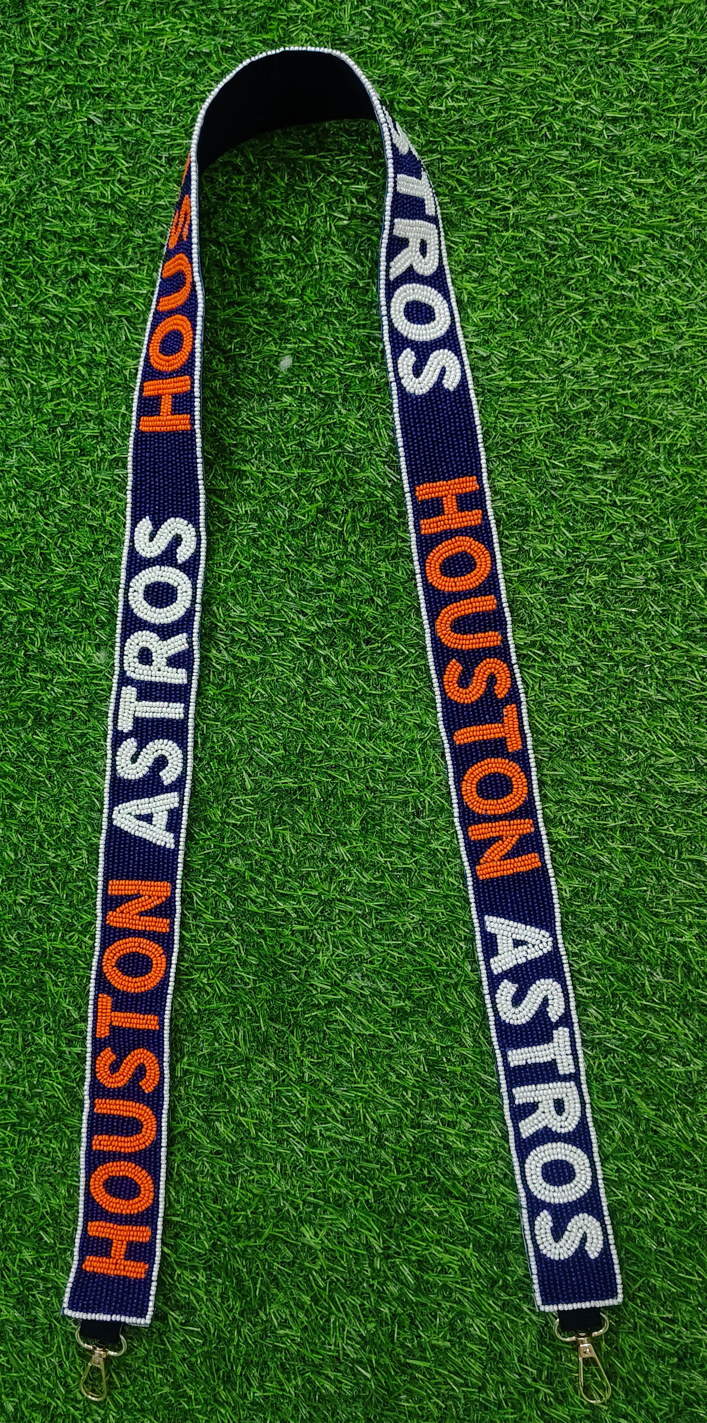 Beaded Purse Strap – "Who Dat," "Who Dey," "Go Vols," "Hook 'Em Horns," "Houston Astros" – 47" Long, 1.5" Wide