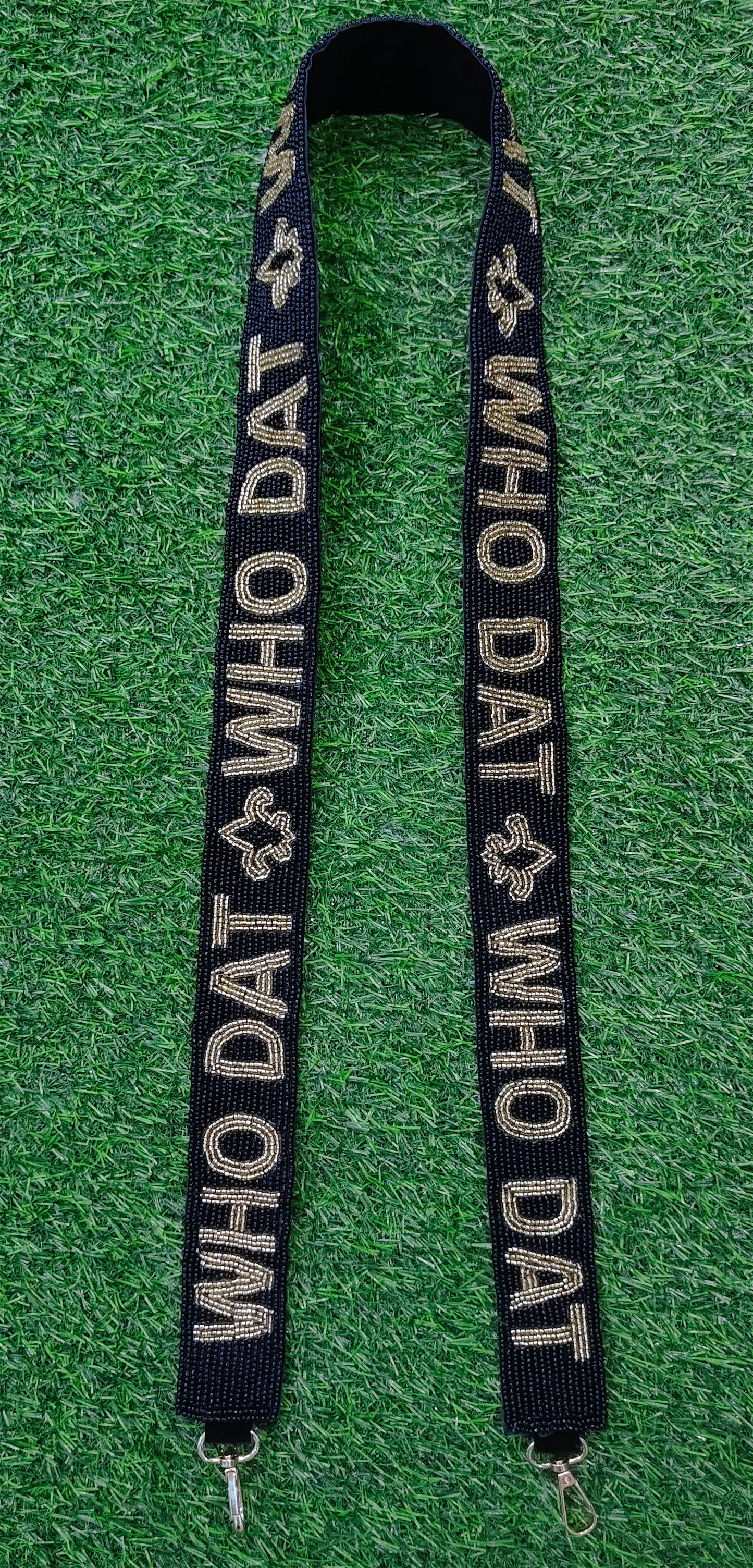 Beaded Purse Strap – "Who Dat," "Who Dey," "Go Vols," "Hook 'Em Horns," "Houston Astros" – 47" Long, 1.5" Wide