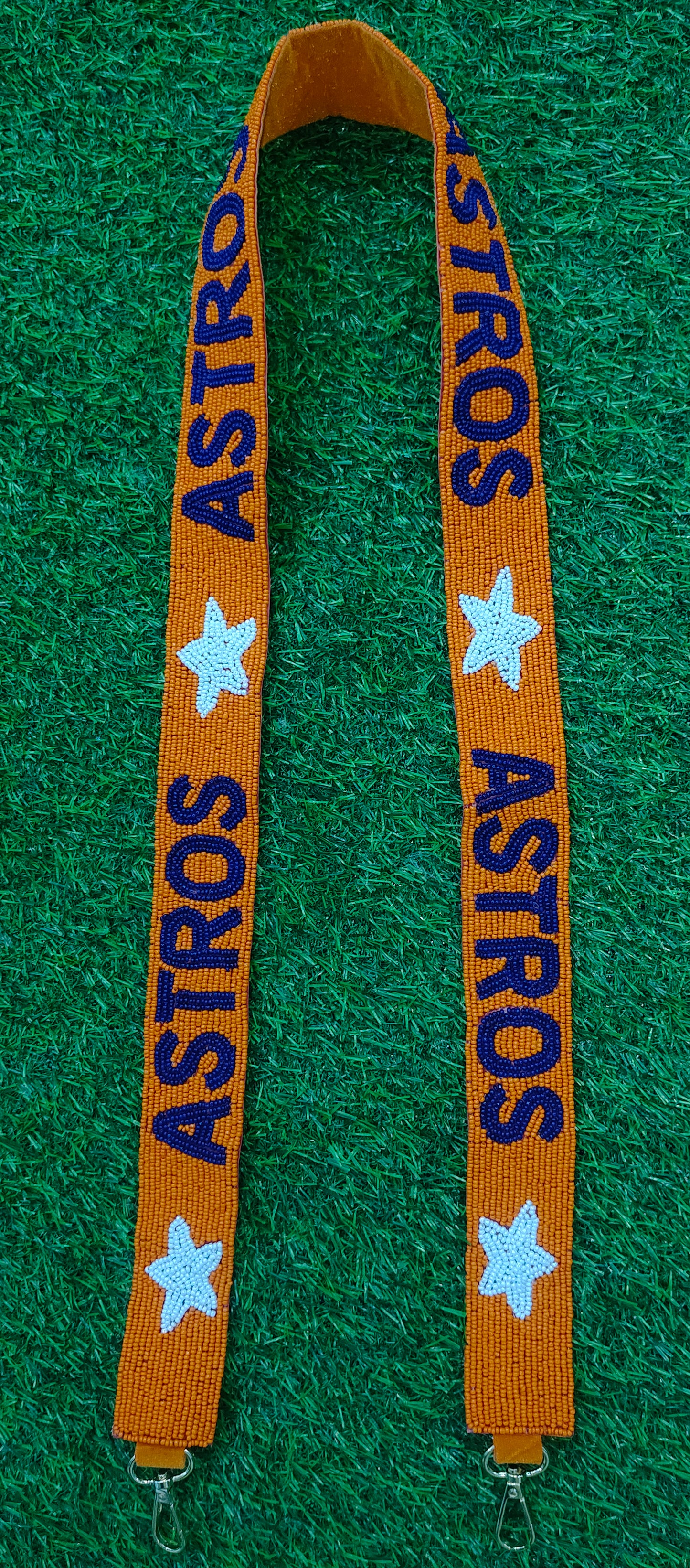 Beaded Purse Strap – "Who Dat," "Who Dey," "Go Vols," "Hook 'Em Horns," "Houston Astros" – 47" Long, 1.5" Wide