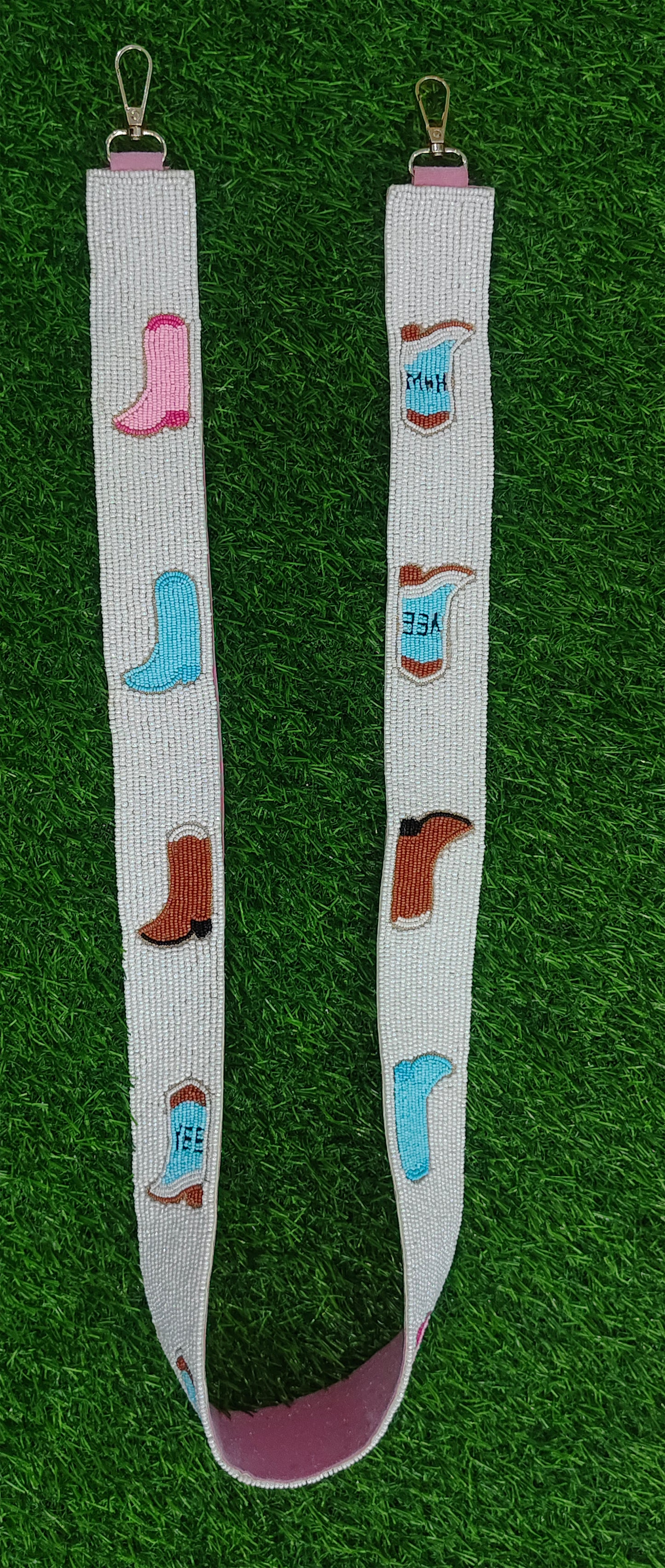 Beaded Purse Straps – GKB | ESPN, LXXXVI INTERNATIONAL RICE FESTIVAL QUEEN, MRS. MCMINN, GO CAMDEN, DODD #24, MICKEY & CO., and Heart & Floral Design (47" Long, 1.5" Wide)