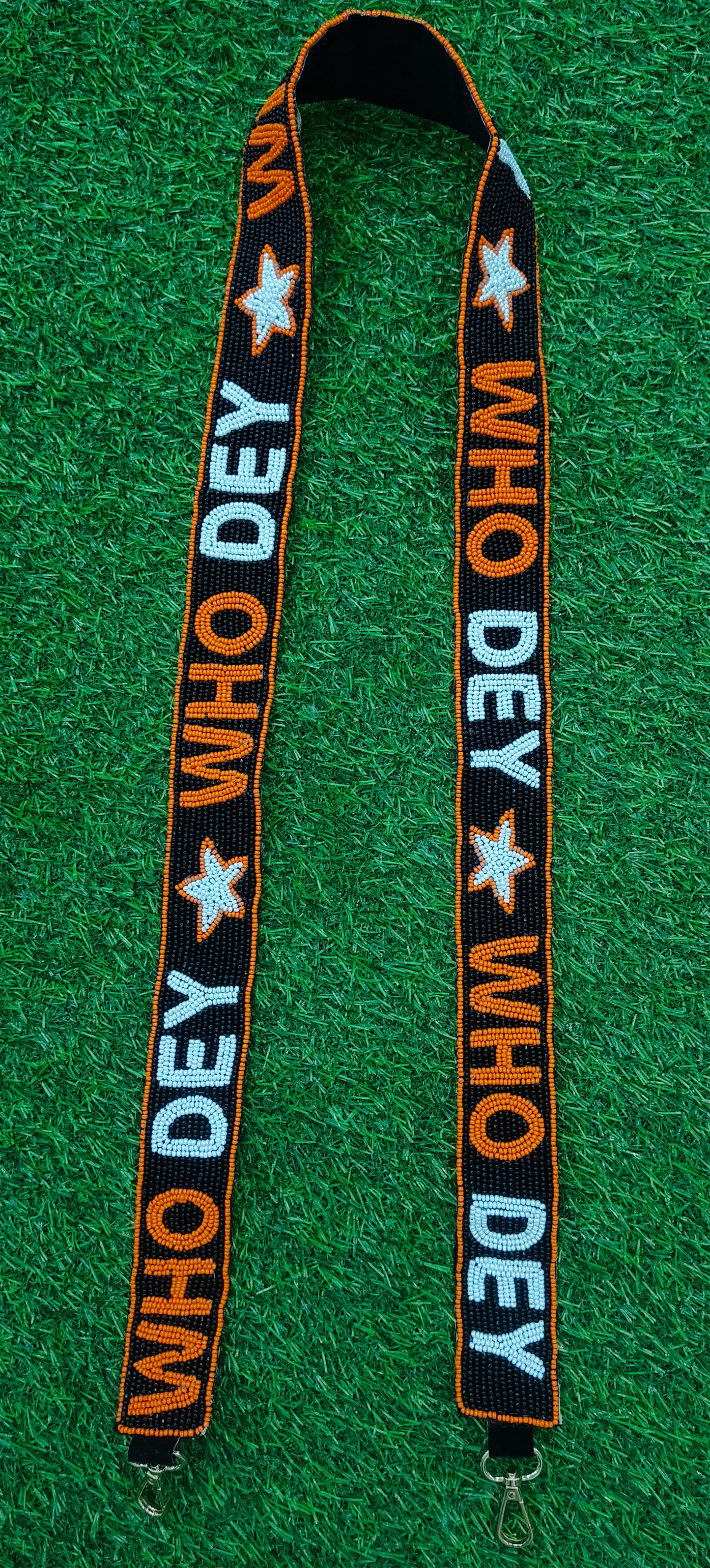 Beaded Purse Strap – "Who Dat," "Who Dey," "Go Vols," "Hook 'Em Horns," "Houston Astros" – 47" Long, 1.5" Wide