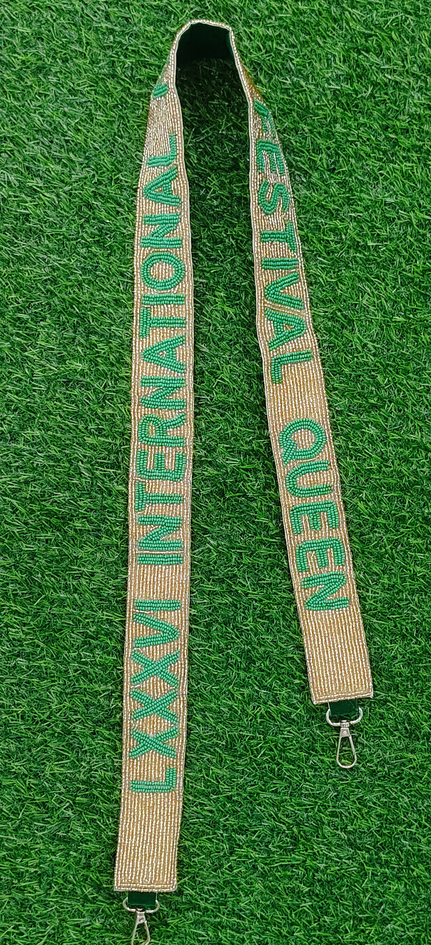 Beaded Purse Straps – GKB | ESPN, LXXXVI INTERNATIONAL RICE FESTIVAL QUEEN, MRS. MCMINN, GO CAMDEN, DODD #24, MICKEY & CO., and Heart & Floral Design (47" Long, 1.5" Wide)