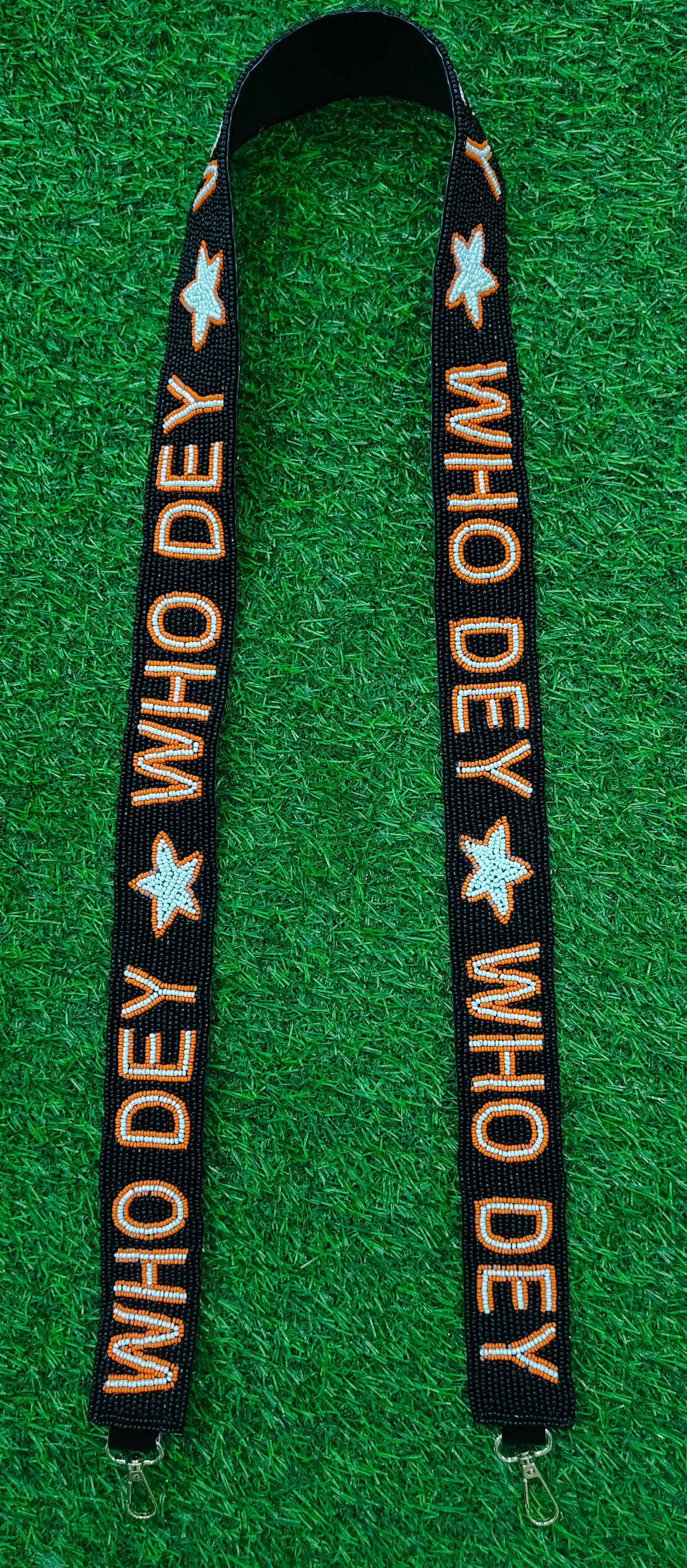 Beaded Purse Strap – "Who Dat," "Who Dey," "Go Vols," "Hook 'Em Horns," "Houston Astros" – 47" Long, 1.5" Wide