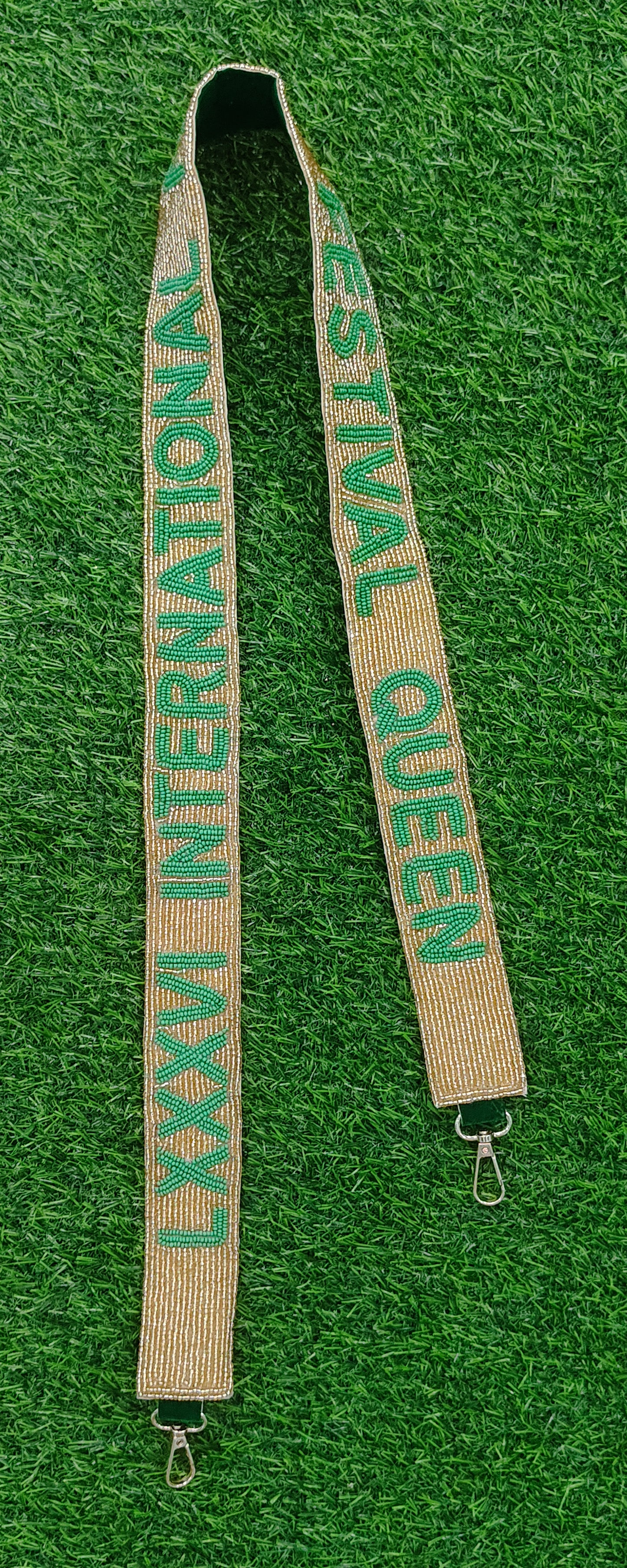 Beaded Purse Straps – GKB | ESPN, LXXXVI INTERNATIONAL RICE FESTIVAL QUEEN, MRS. MCMINN, GO CAMDEN, DODD #24, MICKEY & CO., and Heart & Floral Design (47" Long, 1.5" Wide)