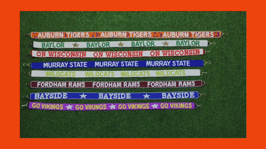 Game Day Beaded Purse Straps – Auburn Tigers, Baylor, On Wisconsin, Murray State, Wildcats, Fordham Rams, Bayside, Go Vikings – 47 Inches Long, 1.5 Inches Wide